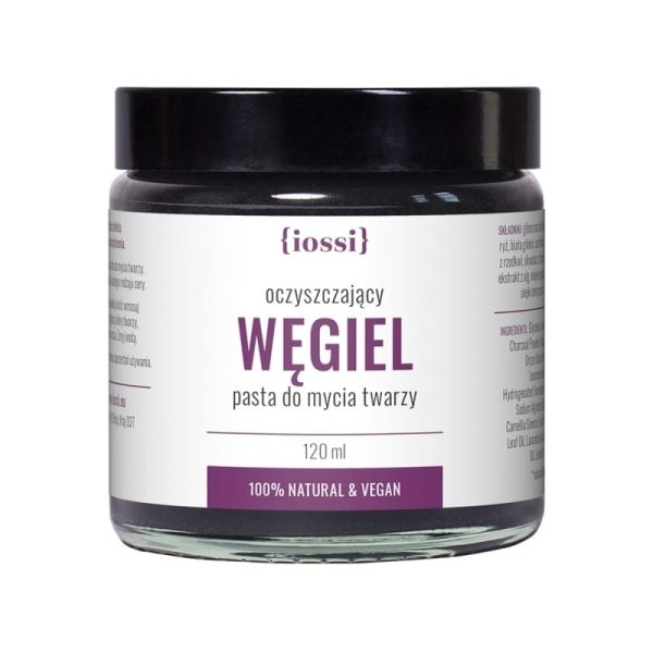 Oczyszczający Węgiel - Pasta Do Mycia Twarzy 120ml Iossi NaszeNaturalne Węgiel Oczyszczająca Pasta Do Mycia Twarzy