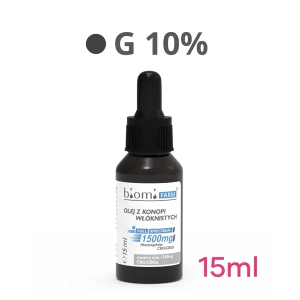 Olej z Konopi Włóknistych Full Spectrum 1500mg Premium G 15ml Biomi Farm cbg 10,olej cbg sklep,olej cbg 10 cena,olej cbg full spectrum,olej cbg 10 biomi farm NaszeNaturalne Olej-z-konopi-wloknistych-full-spectrum-1500-mg-premium-g-15ml