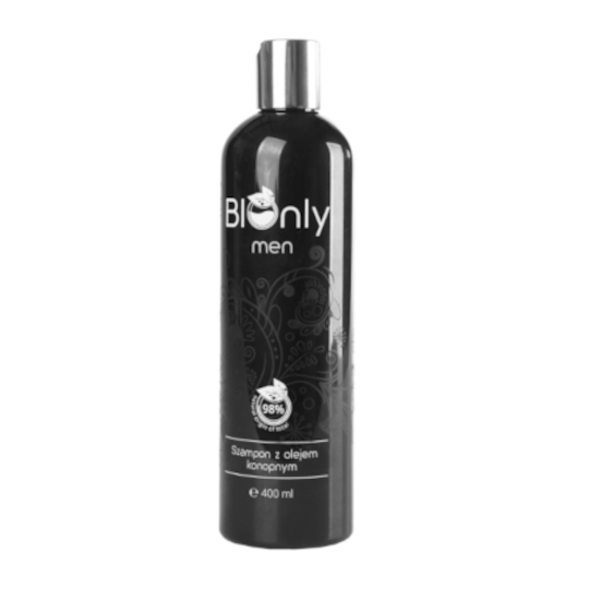 naturalny-szampon-bez sls-z olejem konopnym-skrzypem polnym-dla mężczyzn-do włosów- normalnych-przetłuszczających-wypadających-BIOnly-men-400ml