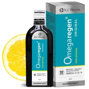 Kwasy Omega 3-6-9 w Płynie 250ml Omegaregen Original Smak Cytryna FLC Pharma