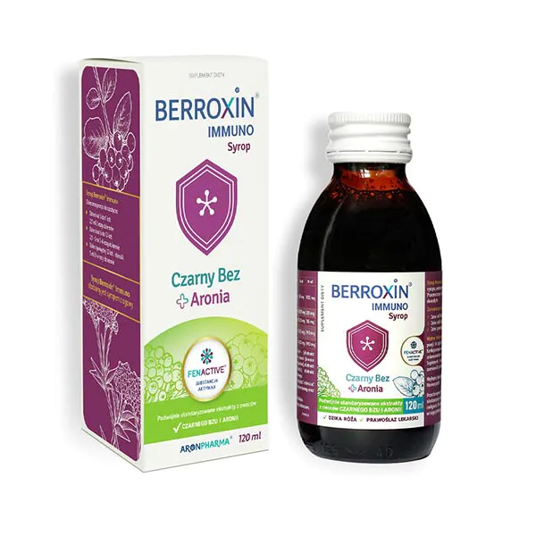 Berroxin Immuno Syrop Aronia Dzika Róża Czarny Bez 120ml Aronpharma