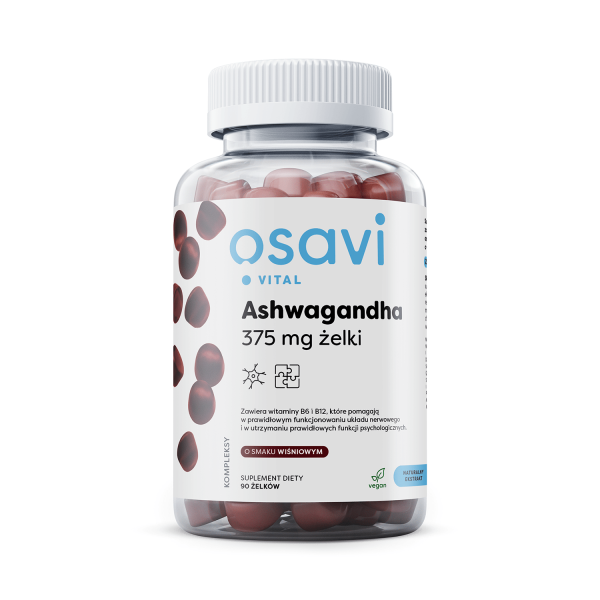 Ashwagandha 375mg Żelki o Smaku Wiśniowym 120 Żelek Osavi NaszeNaturalne Ashwagandha Mg Gummy Fpl