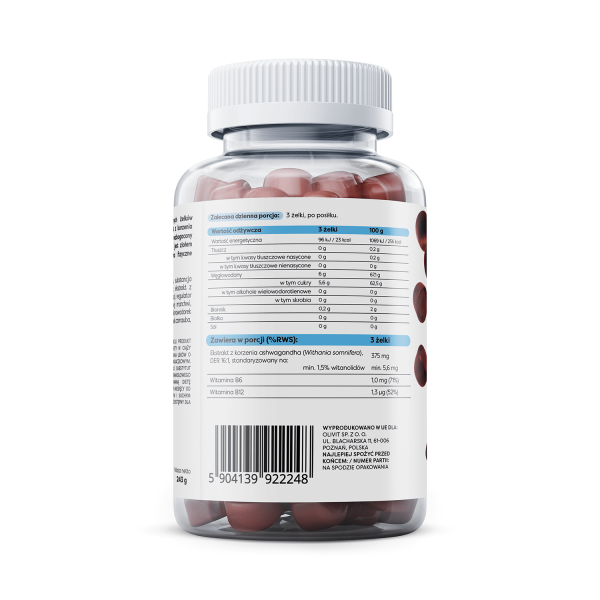 Ashwagandha 375mg Żelki o Smaku Wiśniowym 120 Żelek Osavi NaszeNaturalne Ashwagandha Mg Gummy Lpl