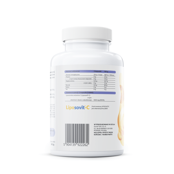Liposomalna Witamina C 1000 mg - 120 Kaps. Wegańskich Osavi NaszeNaturalne Pc Witamina C Liposomalna Pll