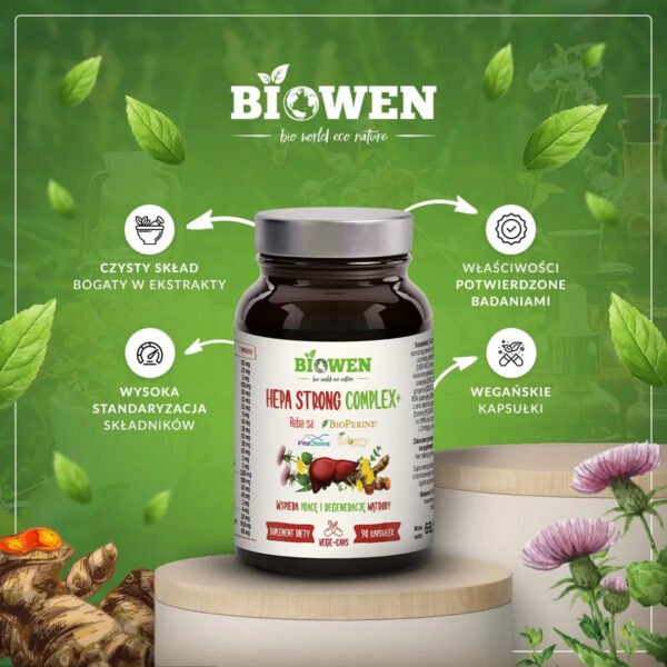 Hepa Strong Complex+ 90 Kaps. BIOWEN hepa strong,hepa strong tabletki,hepa strong complex+ biowen NaszeNaturalne Suplement-hepa-strong-complex --90-kaps.-biowen-3