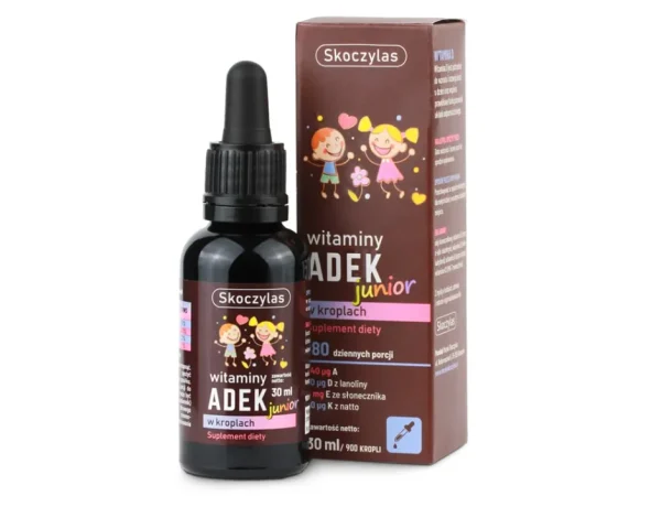 Witaminy ADEK junior w kroplach 30ml Skoczylas NaszeNaturalne Adek Junior Min