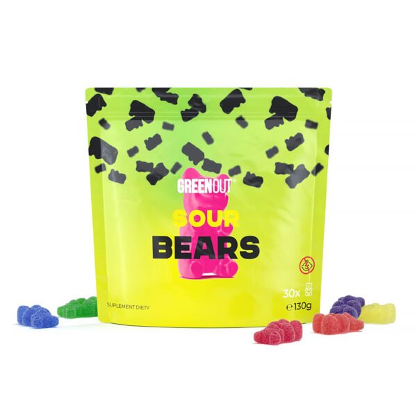 Żelki konopne Green Out Sour Bears 130g. Dutch Therapy NaszeNaturalne Żelki Konopne Green Out Sour Bears 130g
