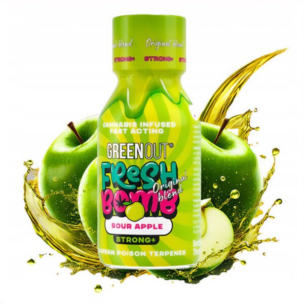 Olejek Shot konopny Green Out Fresh Bomb Sour Apple Strong+ 100ml NaszeNaturalne Olejek-shot-konopny-green-out-fresh-bomb-sour-apple-strong -100ml-2
