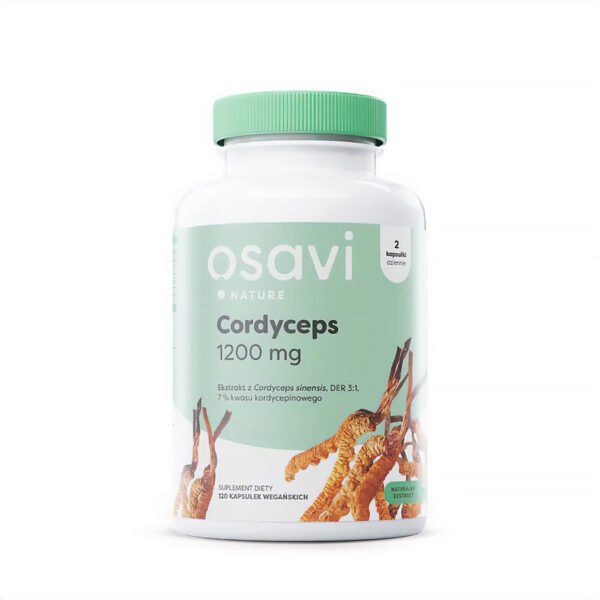 Suplement diety Cordyceps 1200mg, 120 kapsułek wegańskich Osavi NaszeNaturalne Suplement-diety-cordyceps-1200mg,-120-kapsułek-wegańskich-osavi-1