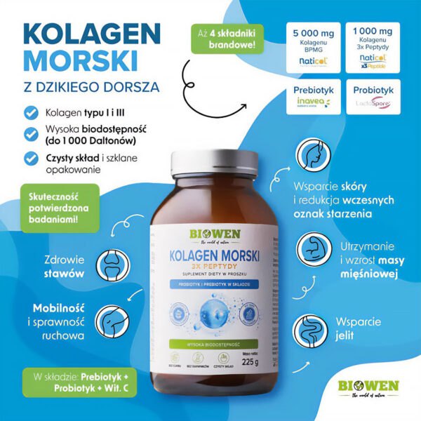 Probiotyk i prebiotyk Kolagen Morski Biowen w proszku 225g NaszeNaturalne Probiotyk-i-prebiotyk-kolagen-morski-biowen-w-proszku-225g-2