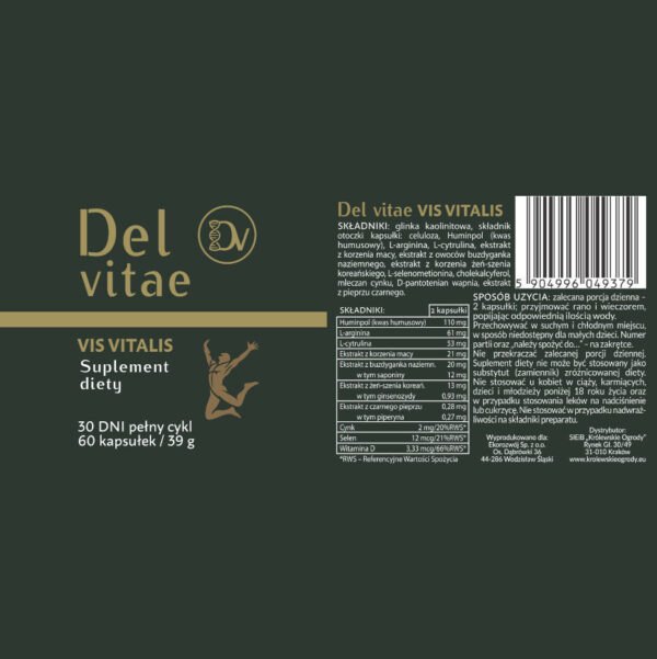 Suplement Diety Del Vitae VIS VITALIS 60 kaps. Królewskie Ogrody NaszeNaturalne Suplement-diety-del-vitae-vis-vitalis-60-kaps.-królewskie-ogrody-5