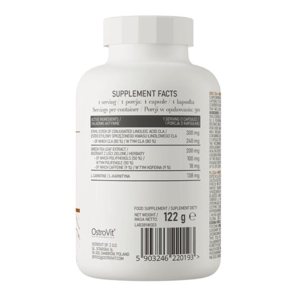Suplement diety CLA + Zielona Herbata + L-Karnityna 90kaps. Ostrovit NaszeNaturalne Suplement-diety-cla- -zielona-herbata- -l-karnityna-90kaps-3