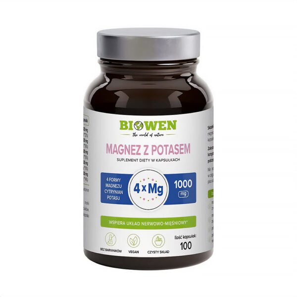 Suplement Magnez z potasem 1000mg 100 kaps. Biowen NaszeNaturalne Suplement-magnez-z-potasem-1000mg-100-kaps.-biowen